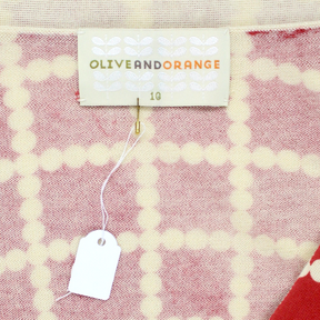 Olive & Orange by Orla Kiely Red Square Dot Cardigan