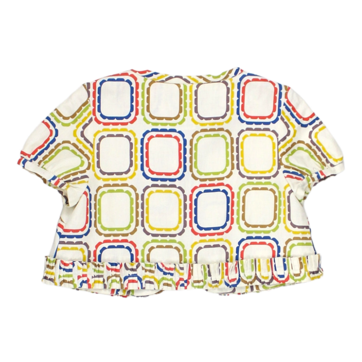 Orla Kiely White Abstract Flower Bolero Jacket