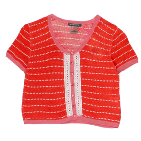 Orla Kiely Red Dot & Lace Cropped Cardigan