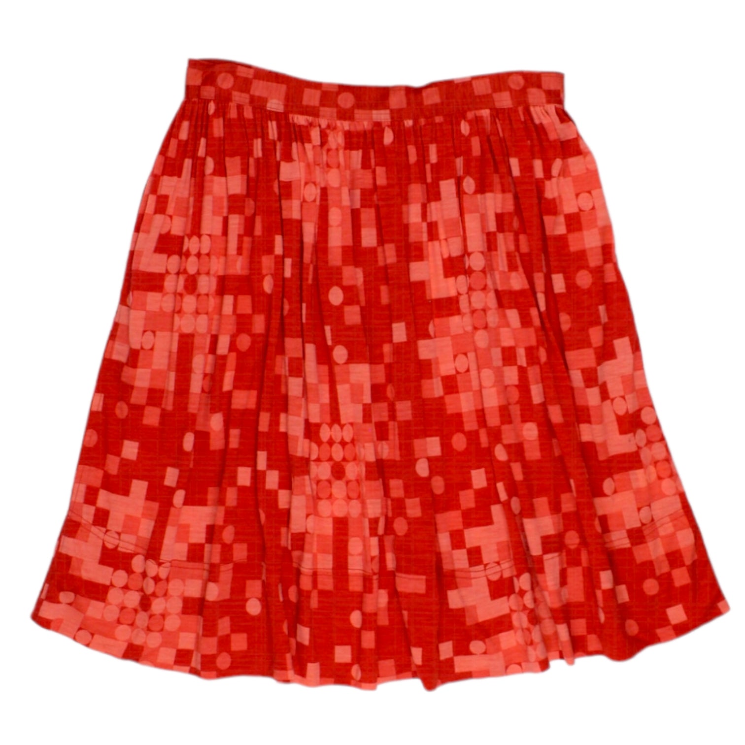 Orla Kiely Pink Square/Circle Wool Jersey Skirt