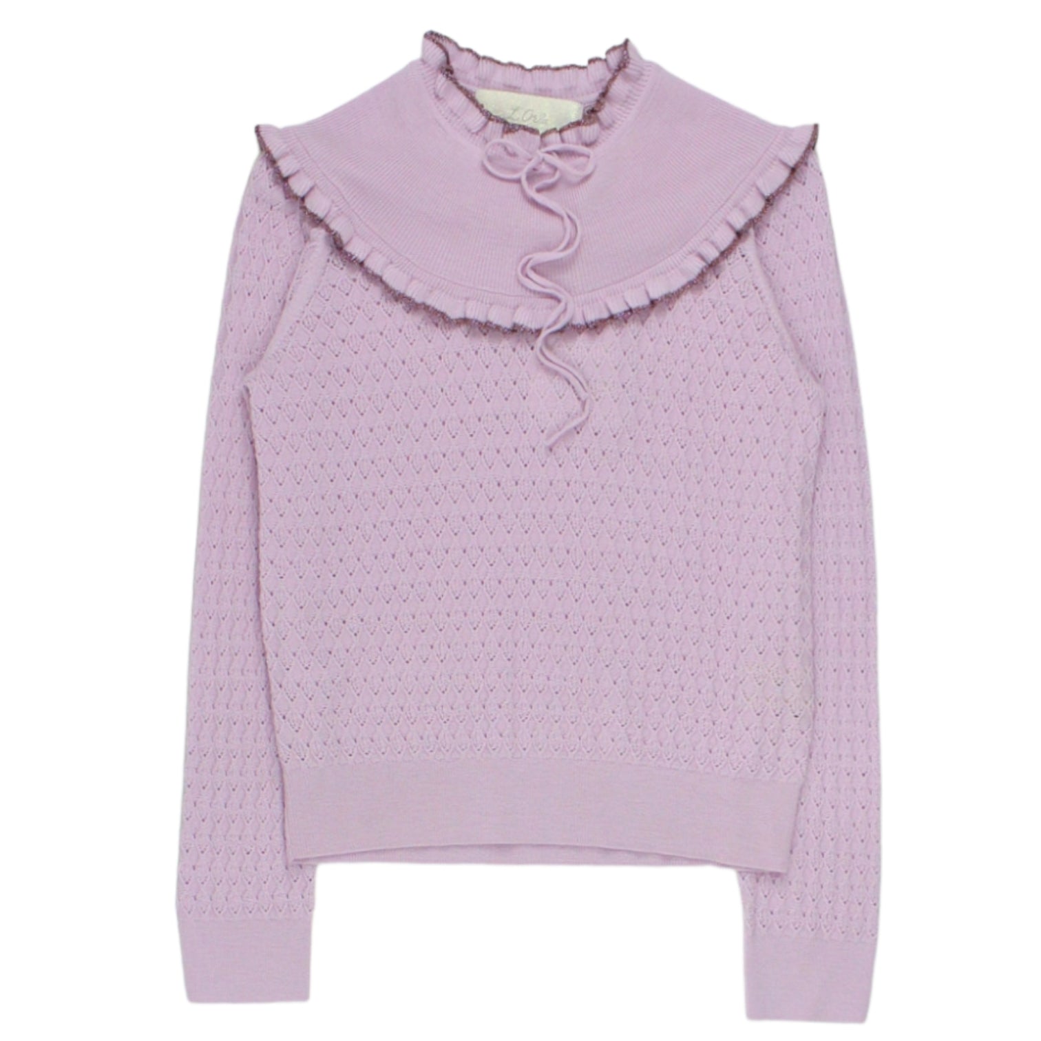 L'Orla Lilac Pointelle Ruffled Jumper