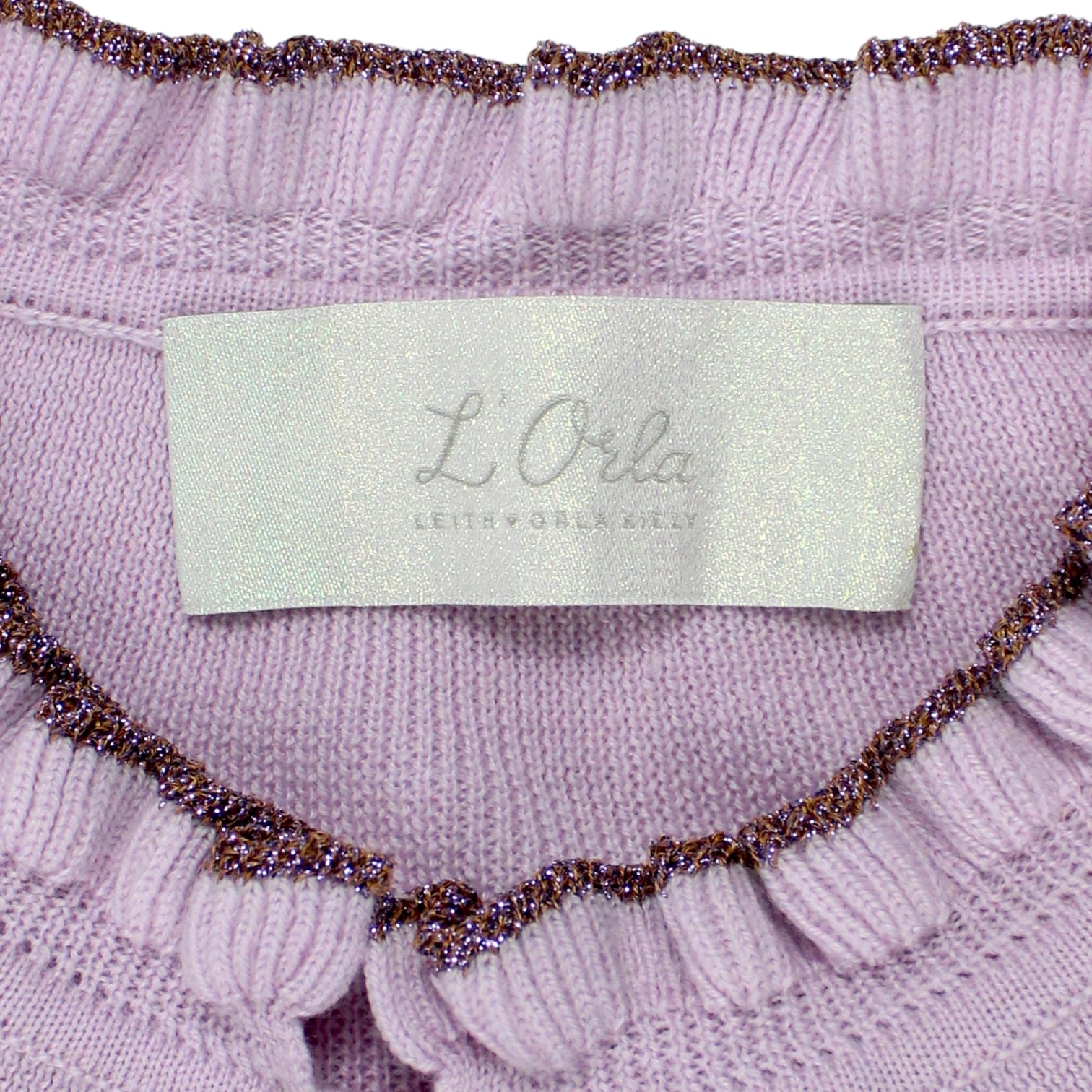 L'Orla Lilac Pointelle Ruffled Jumper