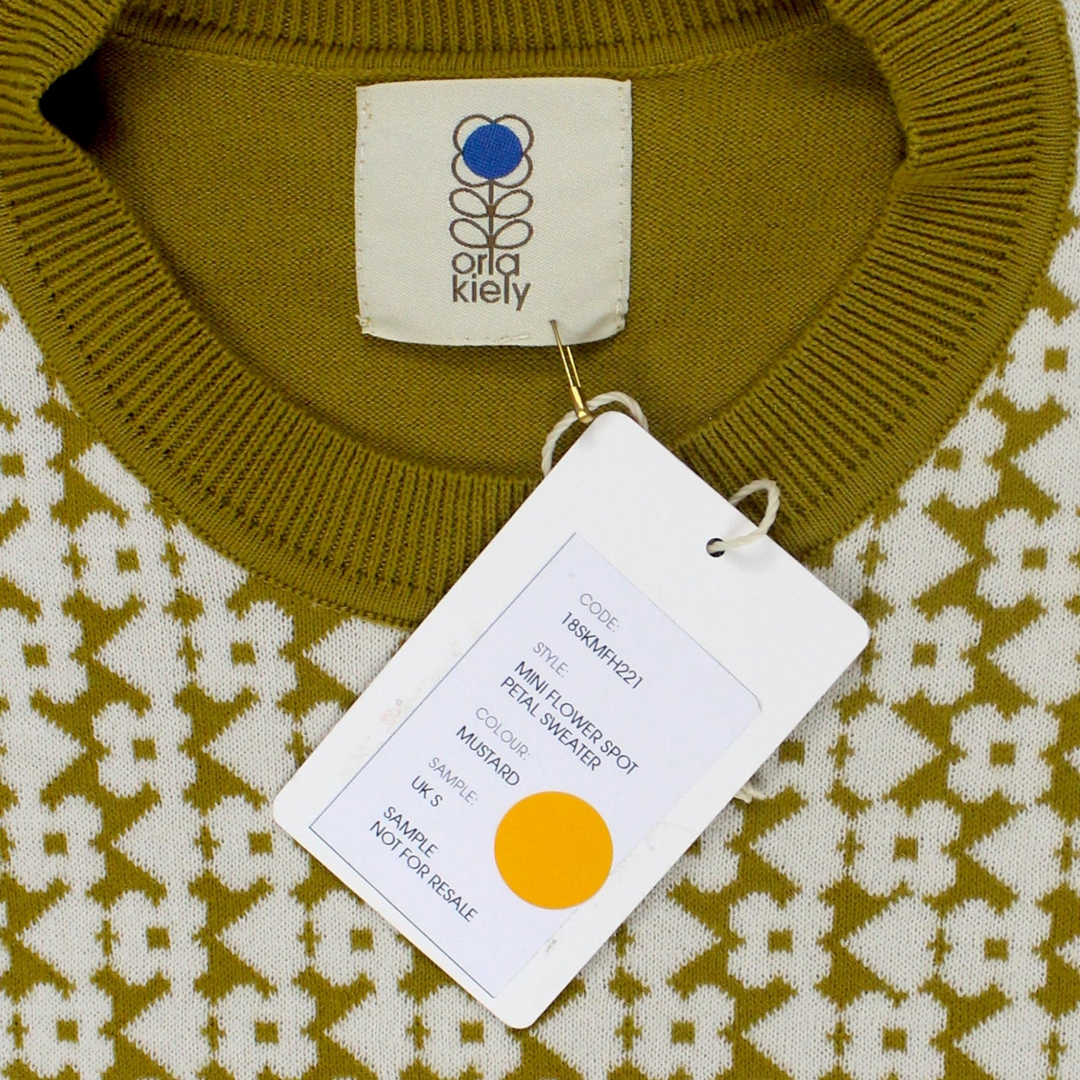 Orla Kiely Mustard Mini Flower Spot Petal Sweater