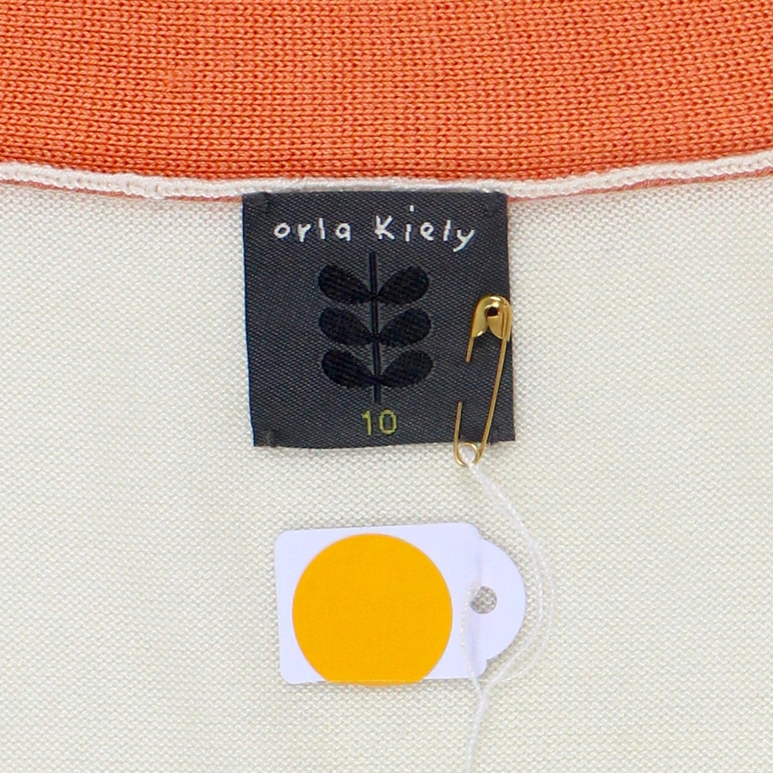 Orla Kiely Cream/Multi Tie Neck Knit Top