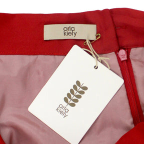 Orla Kiely Red Pleated Midi Skirt