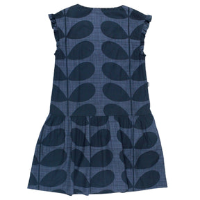 Olive & Orange By Orla Kiely Blue Leaf Midi Dress