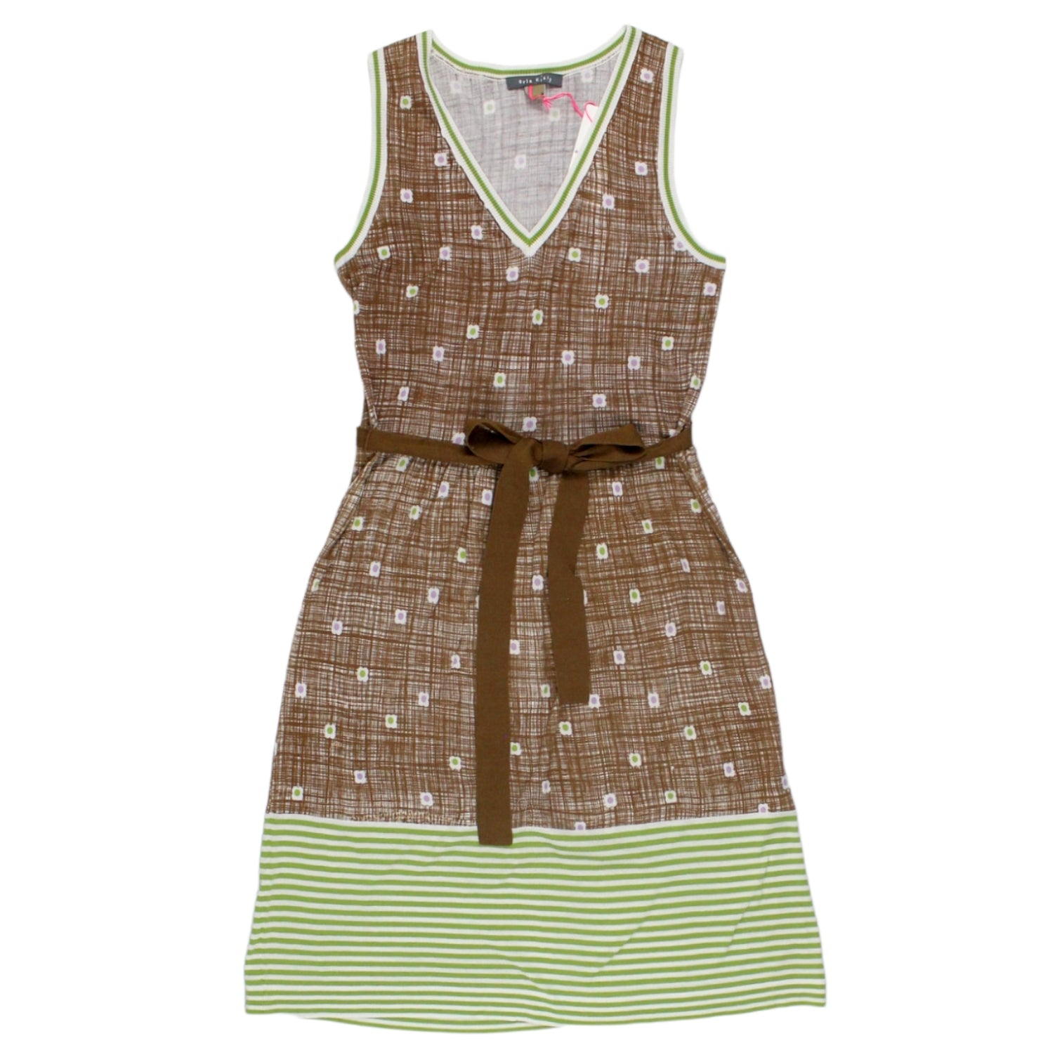 Orla Kiely Mocha Stripe/Floral Scribble Dress