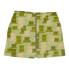 Orla Kiely Green Layered Cups Corduroy Mini Skirt