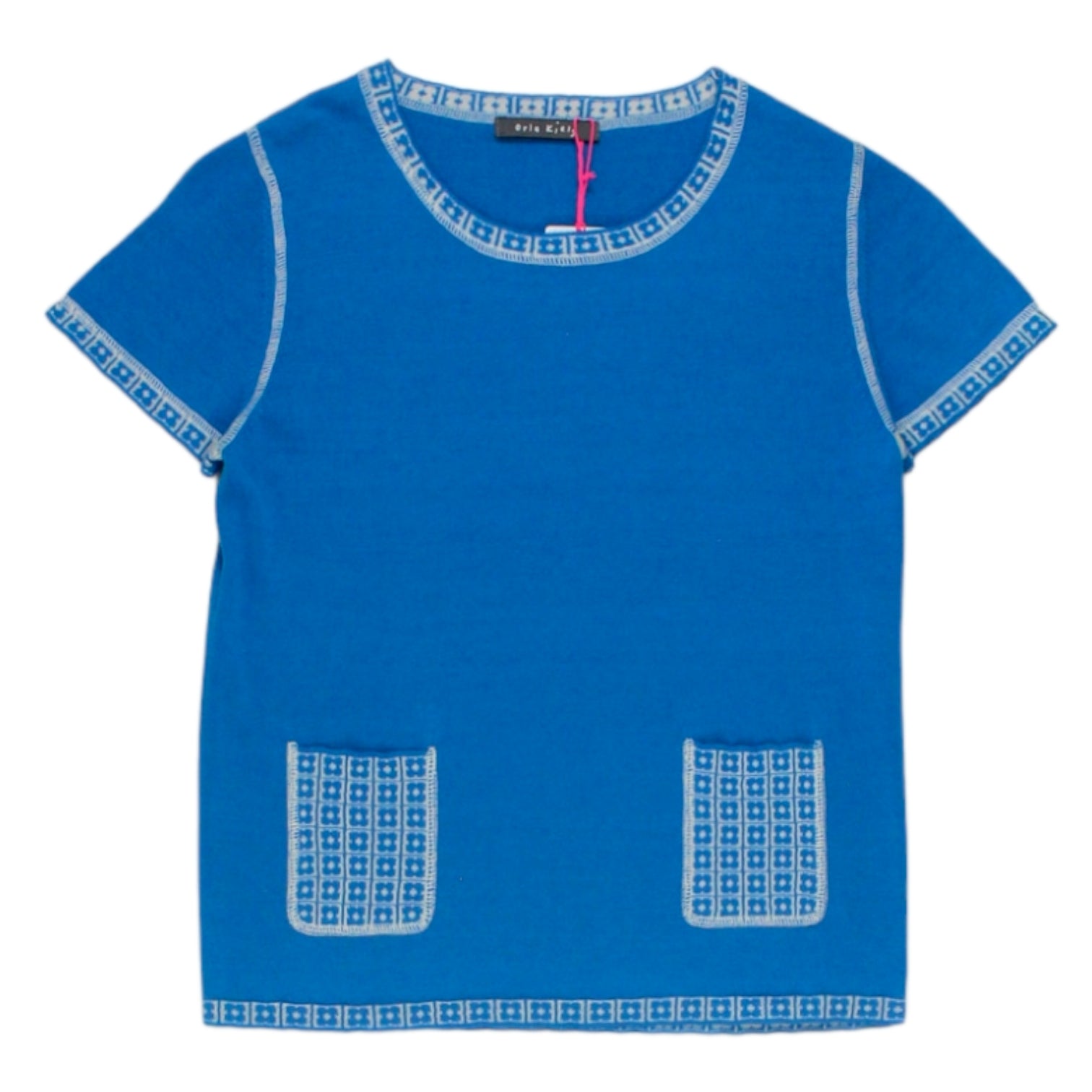 Orla Kiely Blue Short Sleeve Knit Top