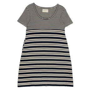 Olive & Orange Navy/Cream Stripe Dress