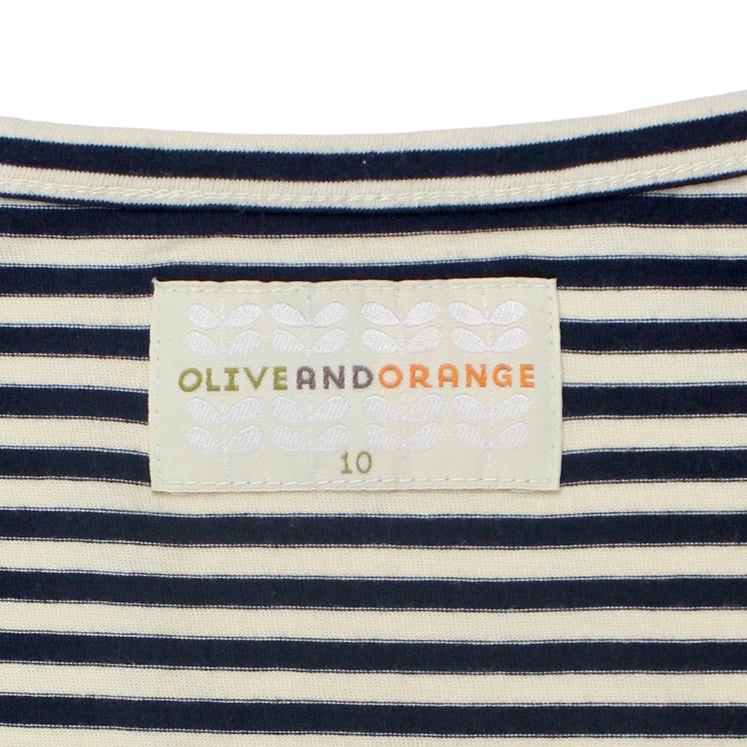 Olive & Orange Navy/Cream Stripe Dress