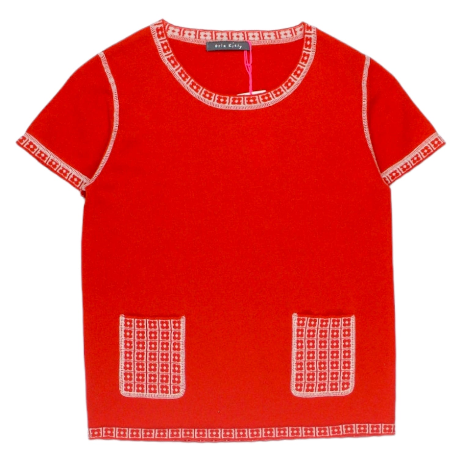 Orla Kiely Red Short Sleeve Knit Top