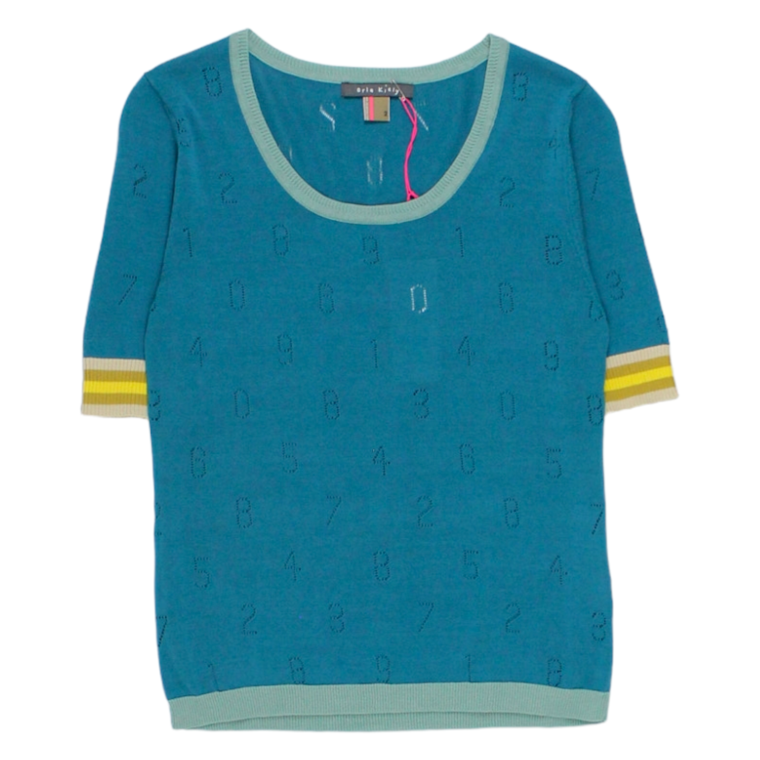 Orla Kiely Teal Numbers Knit Top