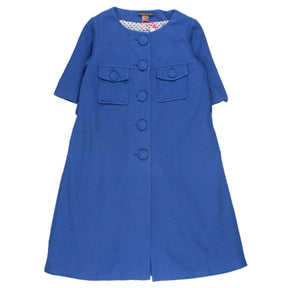 Orla Kiely Blue Weave Short Sleeve Coat