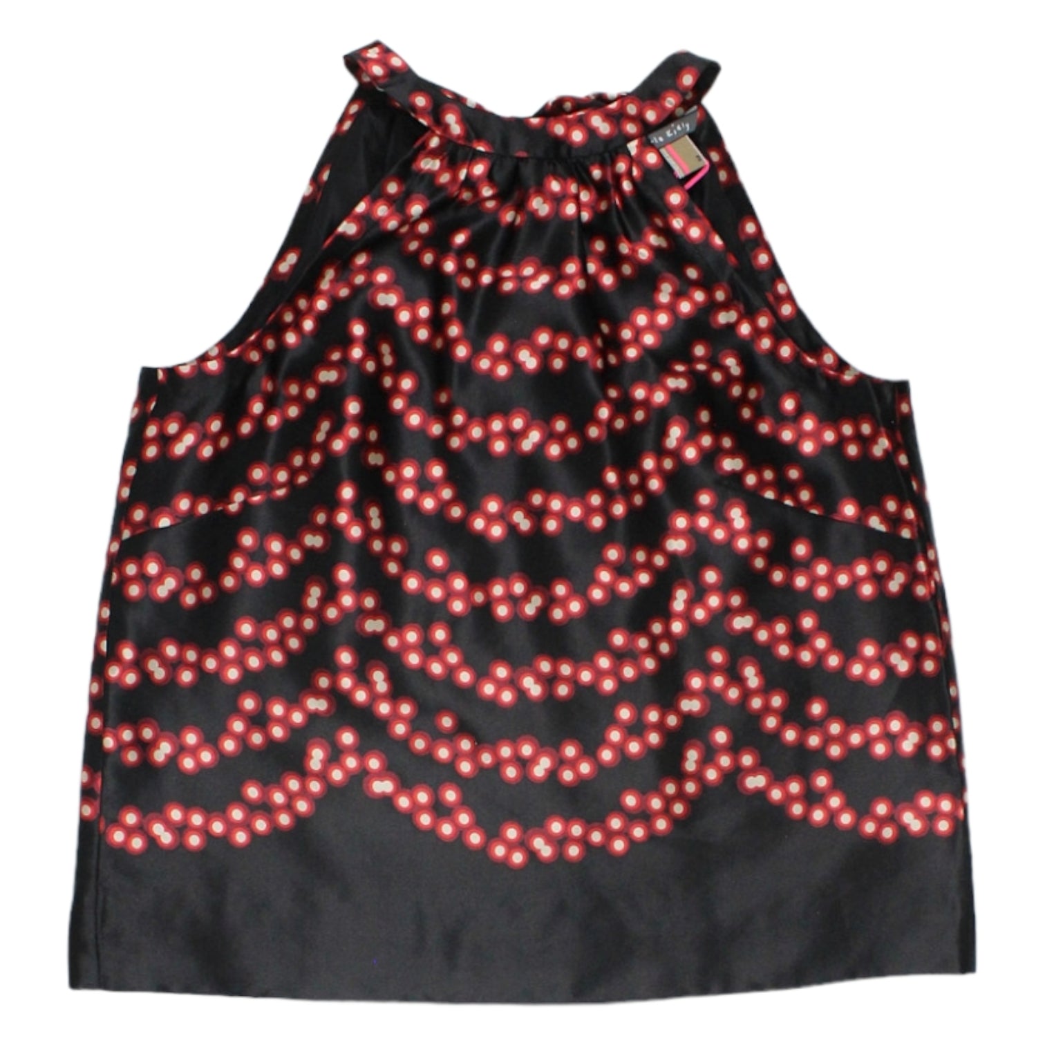 Orla Kiely Black/Red Tie Neck Top