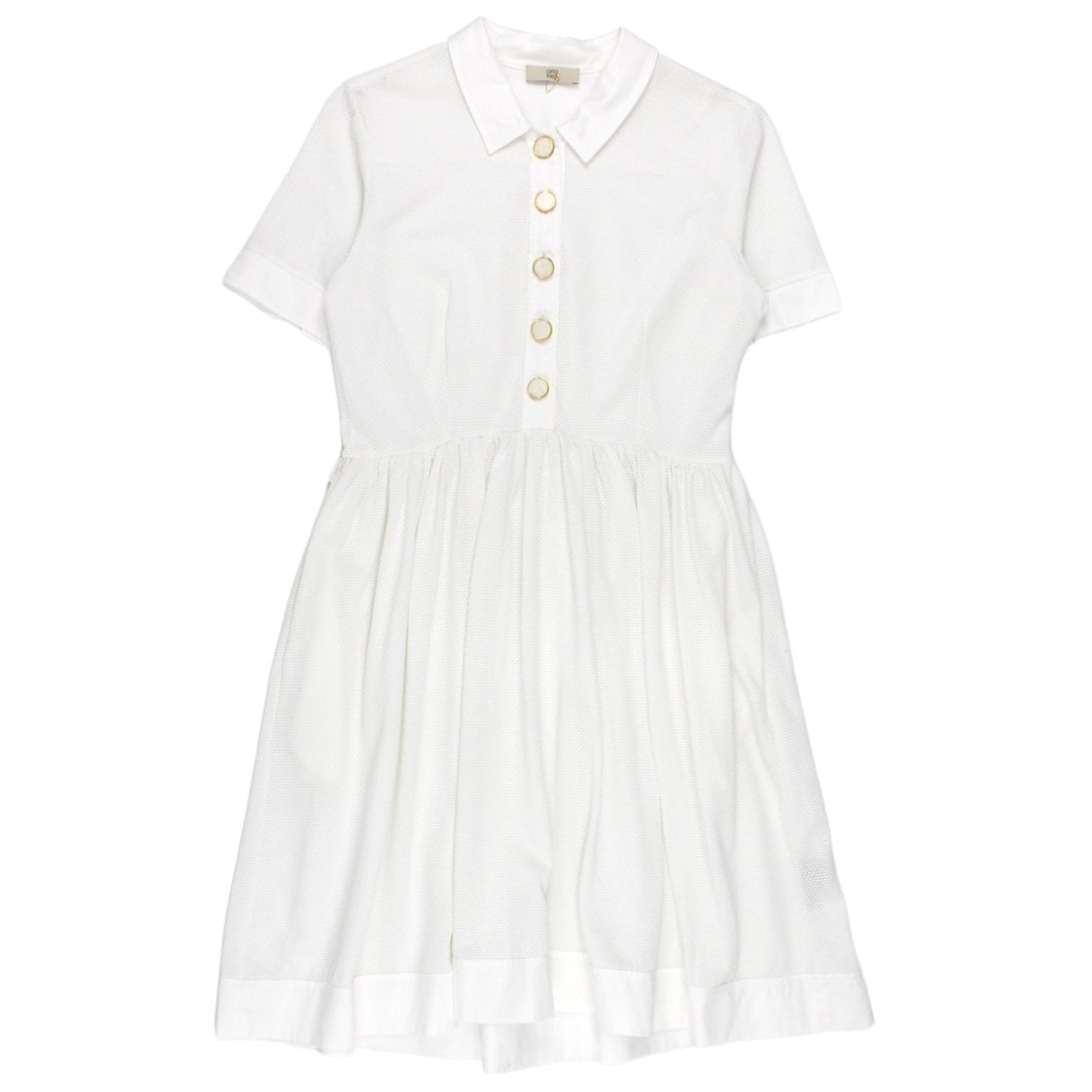 Orla Kiely White Pique Drop Waist Dress