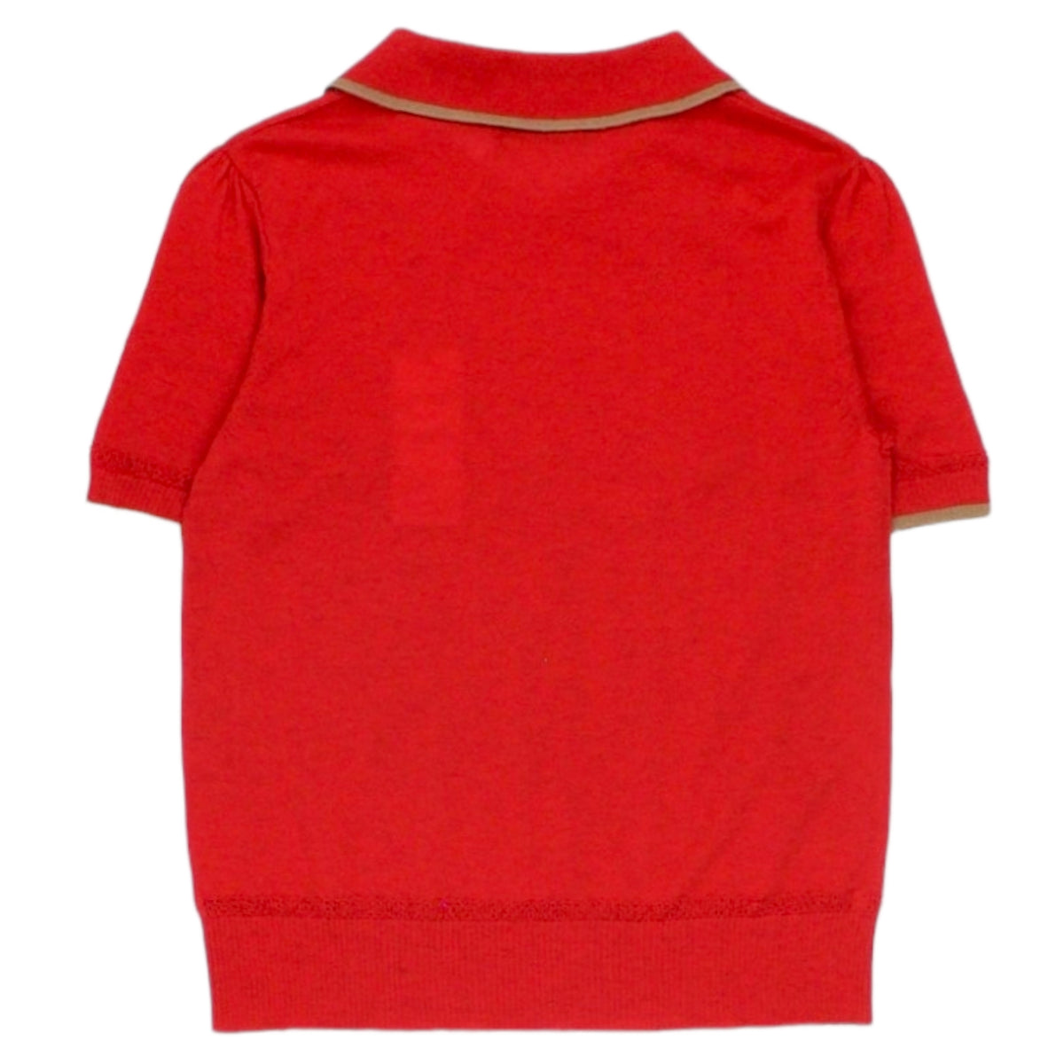 Orla Kiely Red Knit Polo Style Top