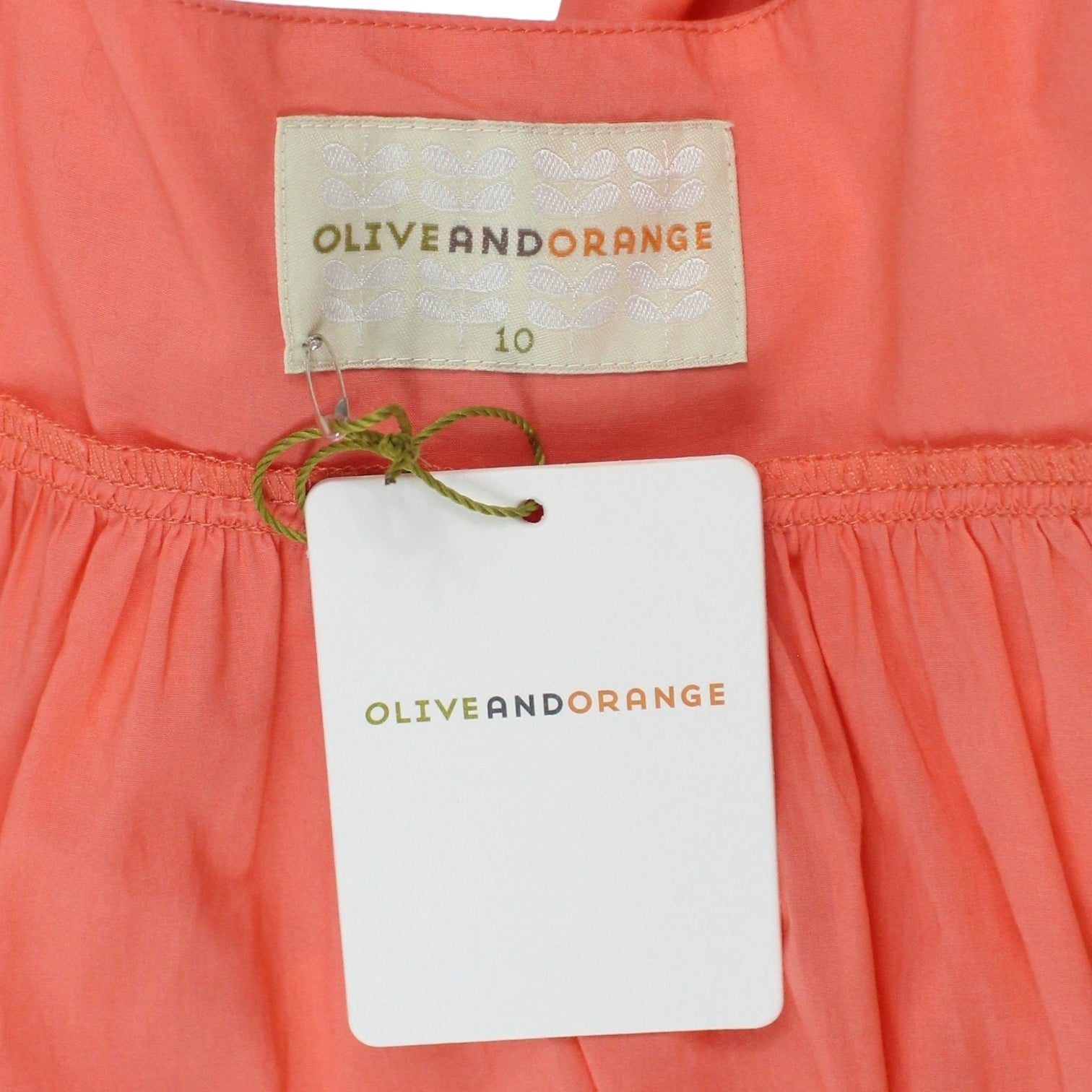 Olive & Orange Coral Cotton Sundress