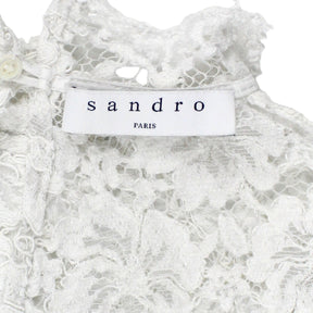 Sandro White Lace Shirting Top