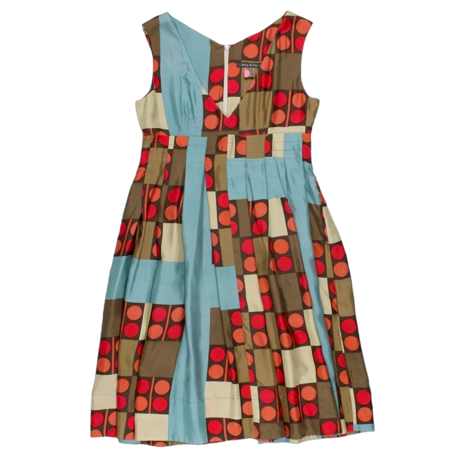 Orla Kiely Blue Square Spot Silk Dress | Shop from Crisis Online