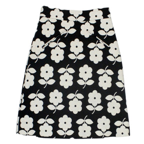 Black and shop white floral skirt