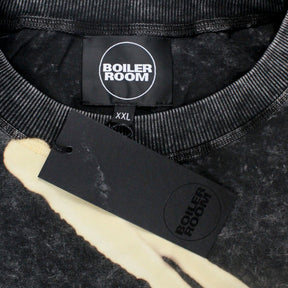 Boiler Room Black Fade Wash Logo Bleached Tie-dye T-Shirt