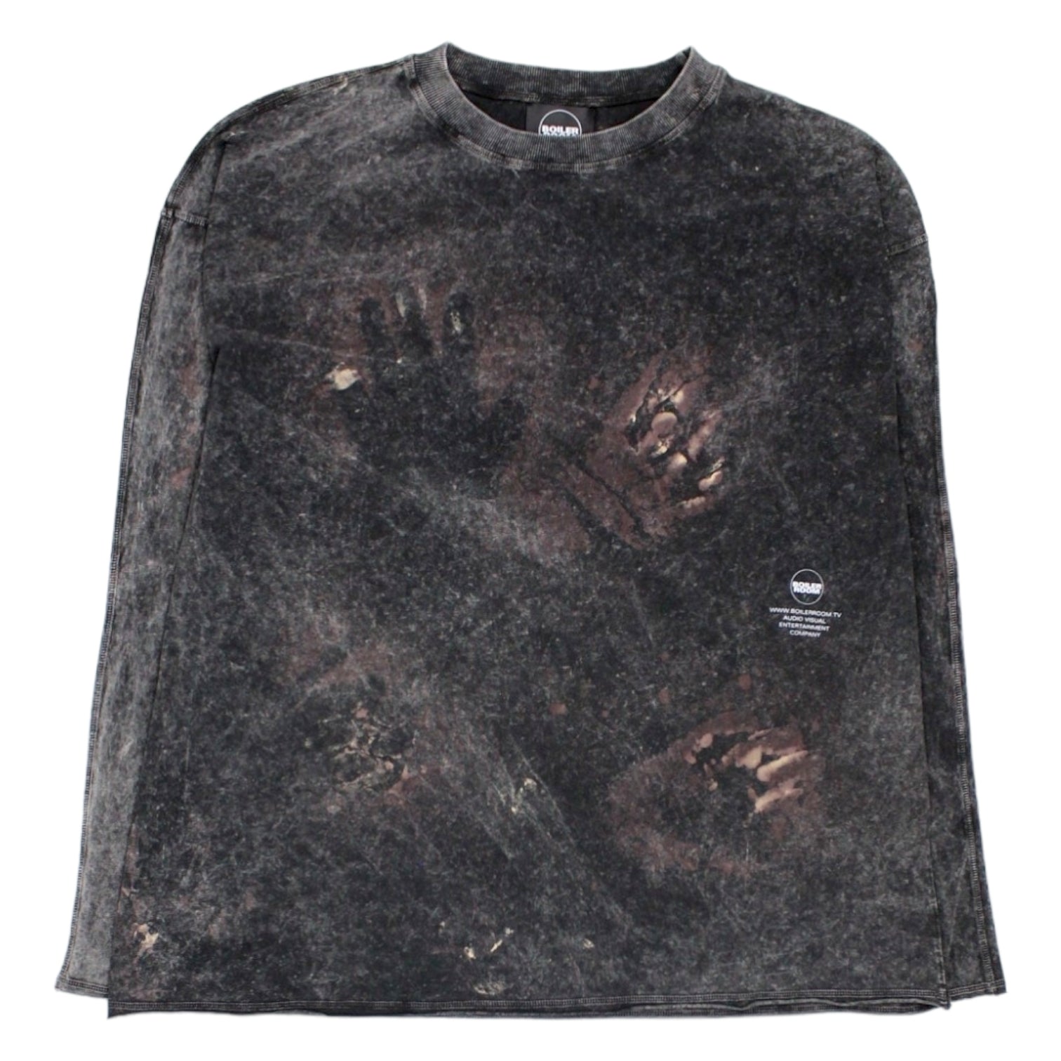 Boiler Room Black Fade Wash Logo Bleached Tie-dye T-Shirt