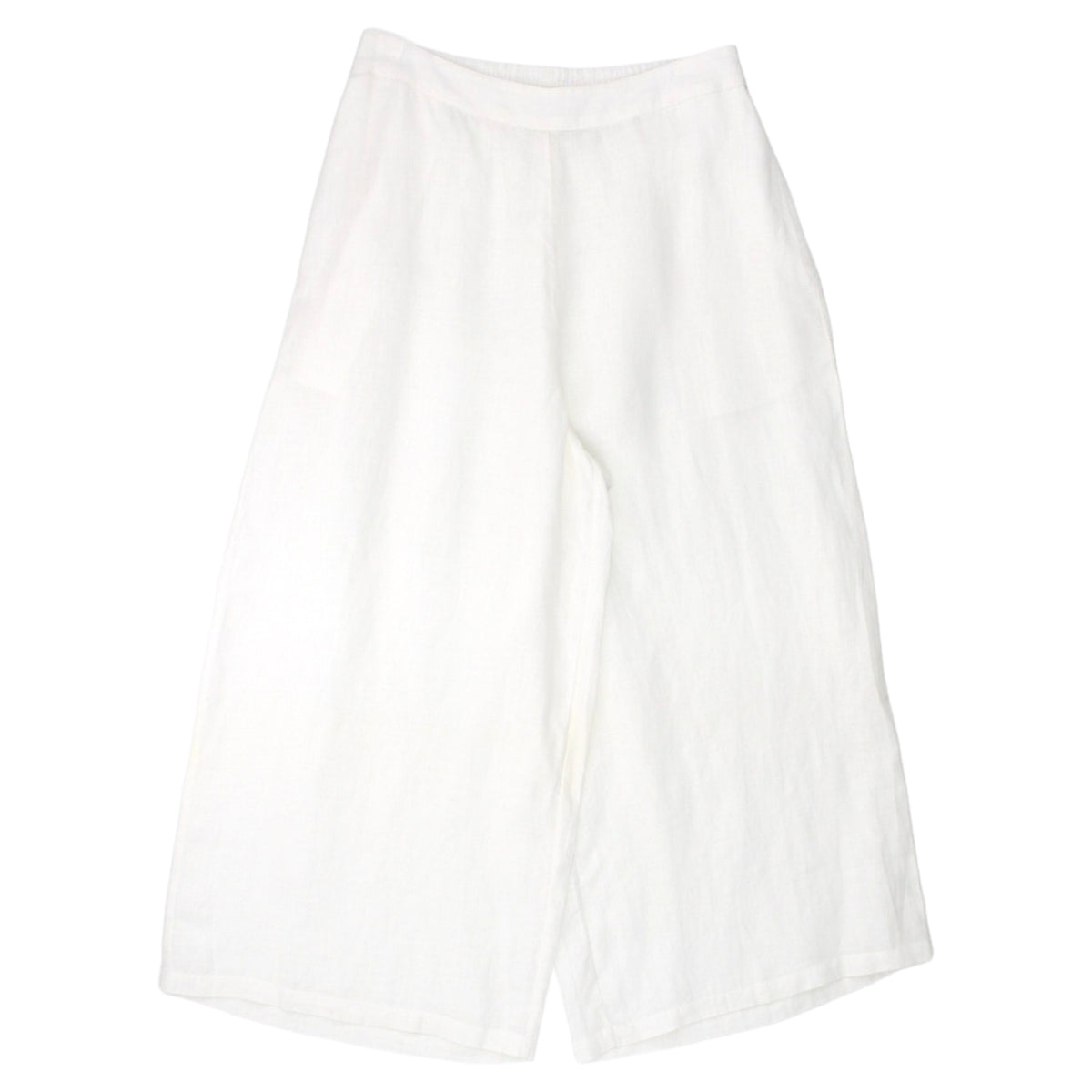 NRBY White Linen Cropped Trousers - Sample