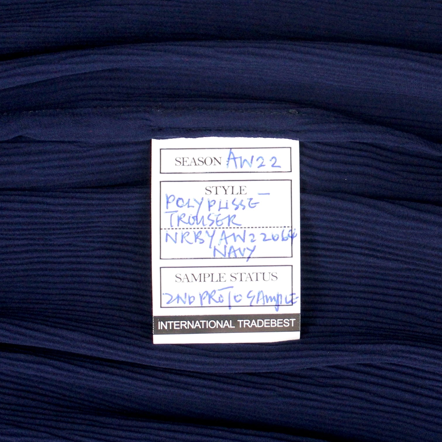 NRBY Navy Plisse Trousers - Sample