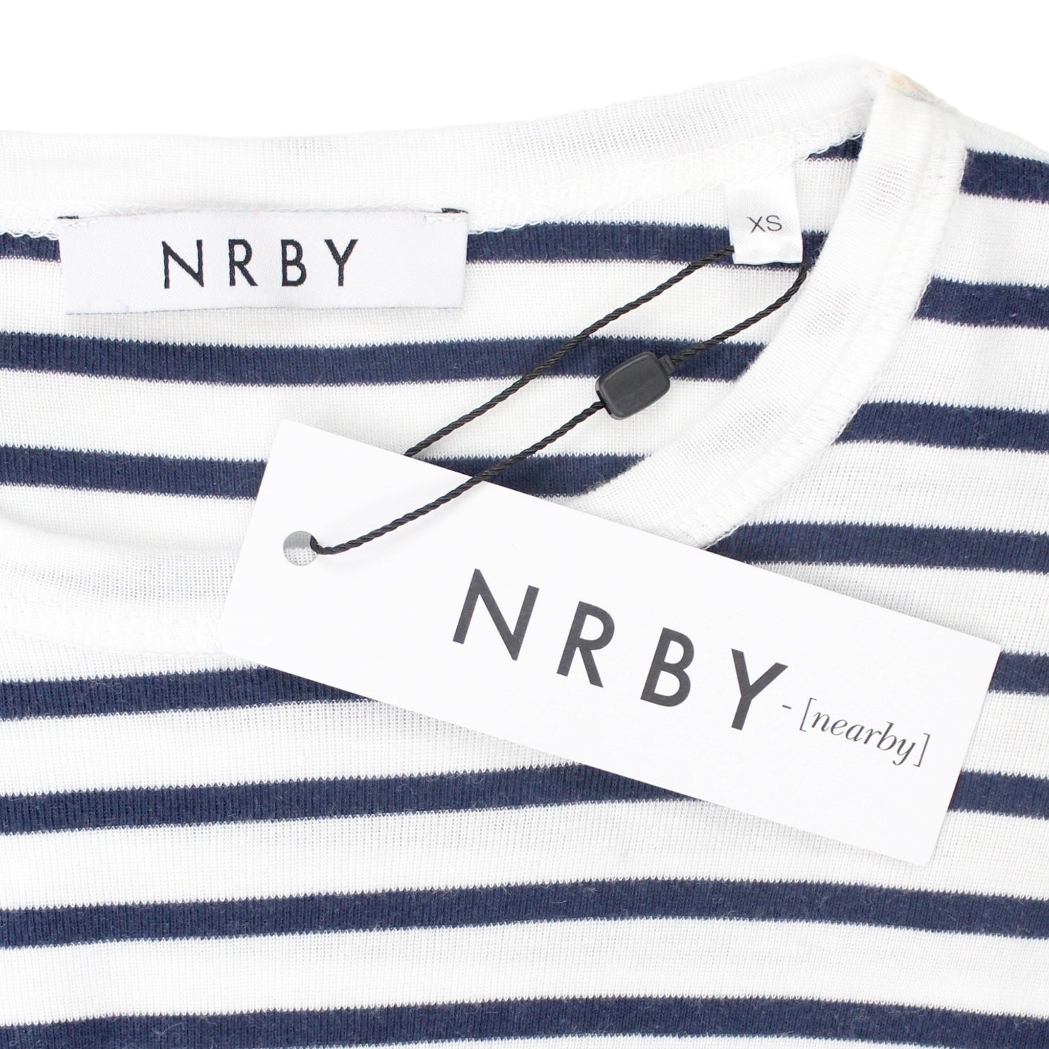 NRBY White & Navy Striped T-Shirt