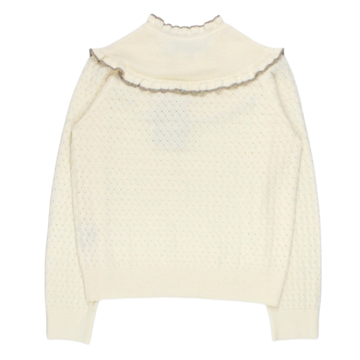 L'Orla Cream Ruffle Bib Sweater