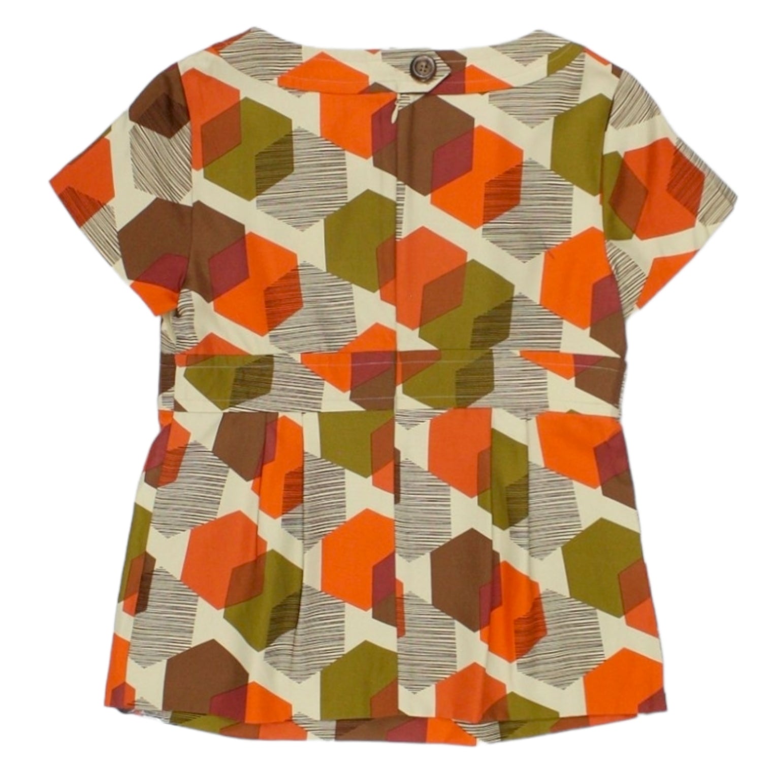 Orla Kiely Orange Layered Cube Print Top