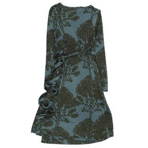 orla kiely grey dress Orla Kiely Grey Floral Appliqu Pleated Dress | RegalFille