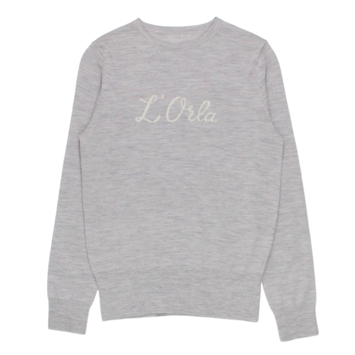 L'Orla Grey Marl Logo Sweater