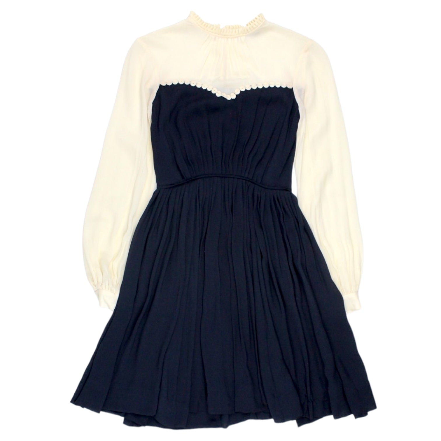 Orla Kiely Cream/Navy High Neck Dress