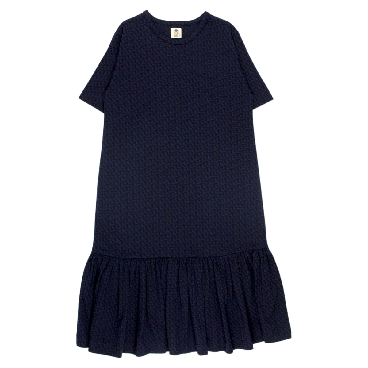Orla Kiely Navy/Black Tiered Hem Jersey Dress