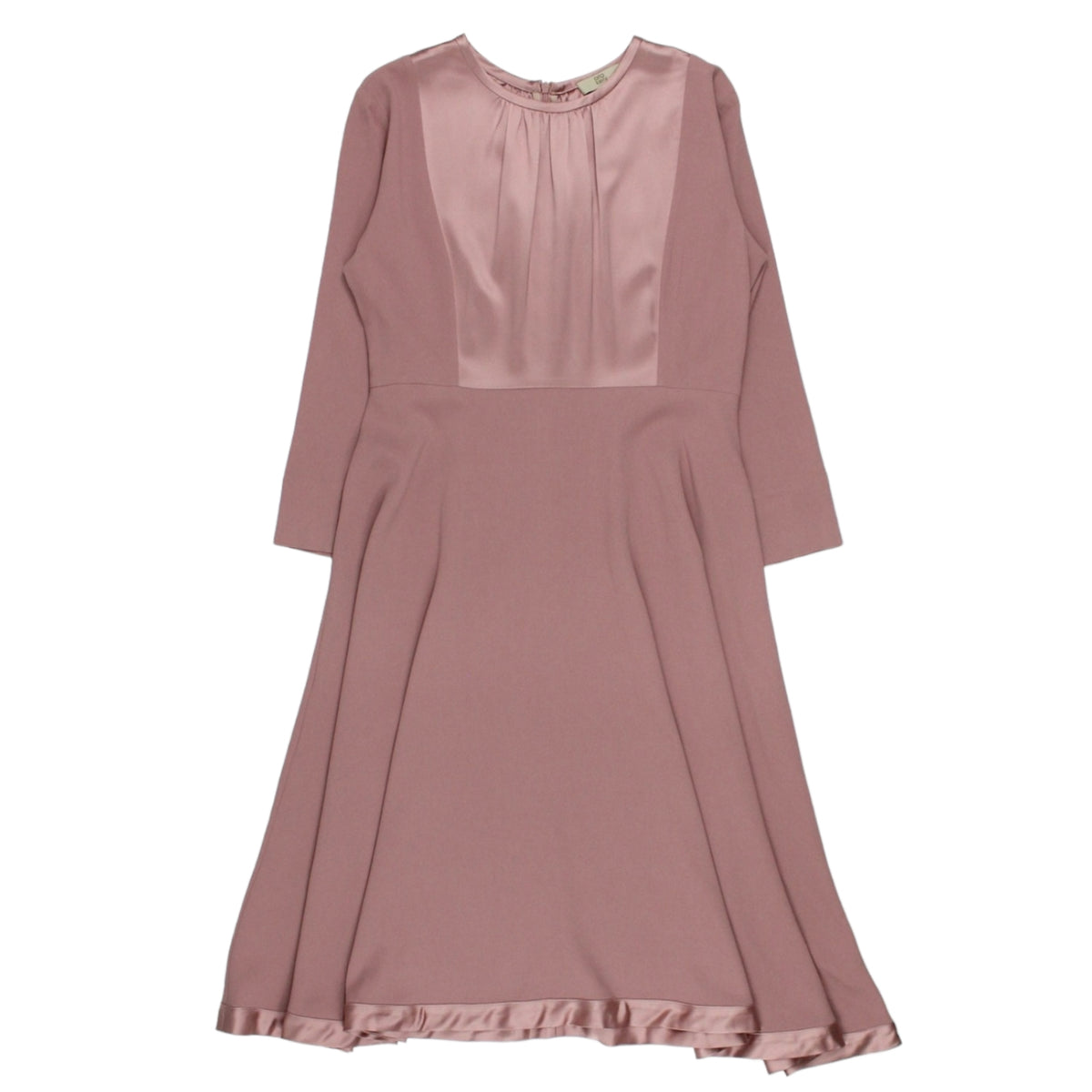 Orla Kiely Pink Satin & Crepe Midi Dress