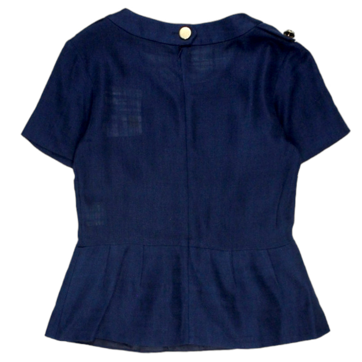 Orla Kiely Navy Short Sleeve Peplum Top