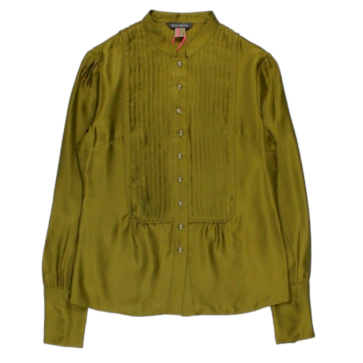 Orla Kiely Olive Pin Tuck Bib Blouse