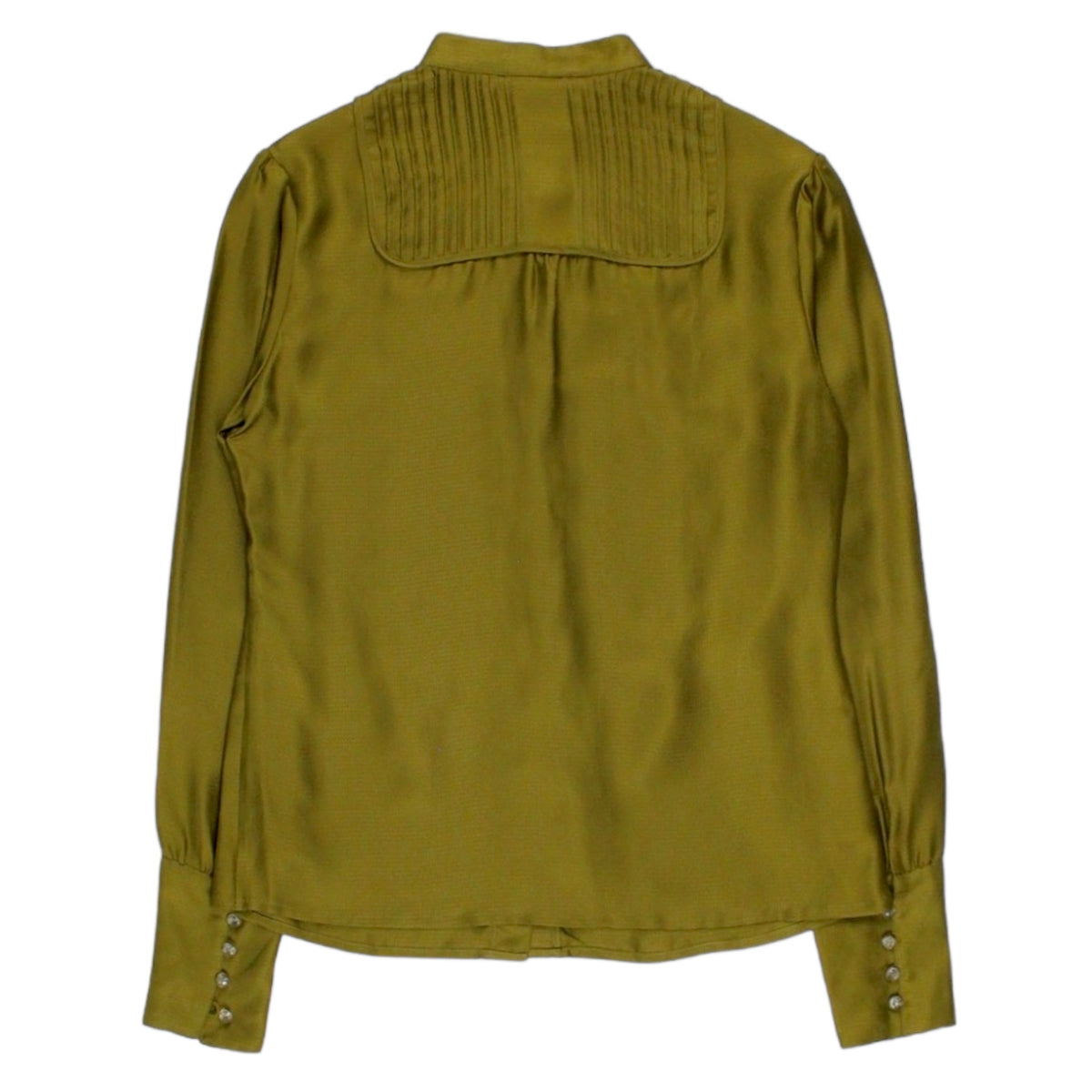 Orla Kiely Olive Pin Tuck Bib Blouse