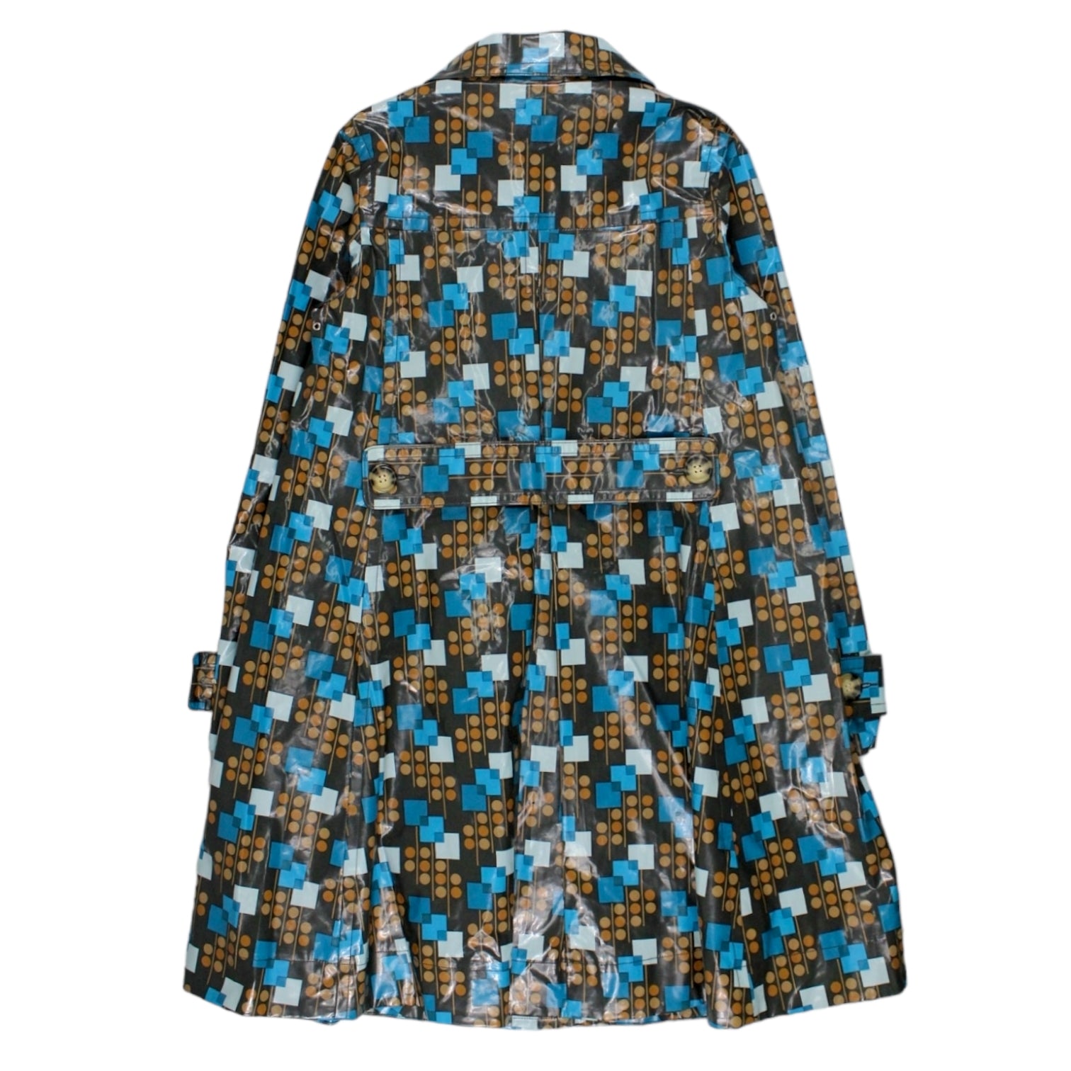 Orla Kiely Blue Dot/Square Laminated Raincoat