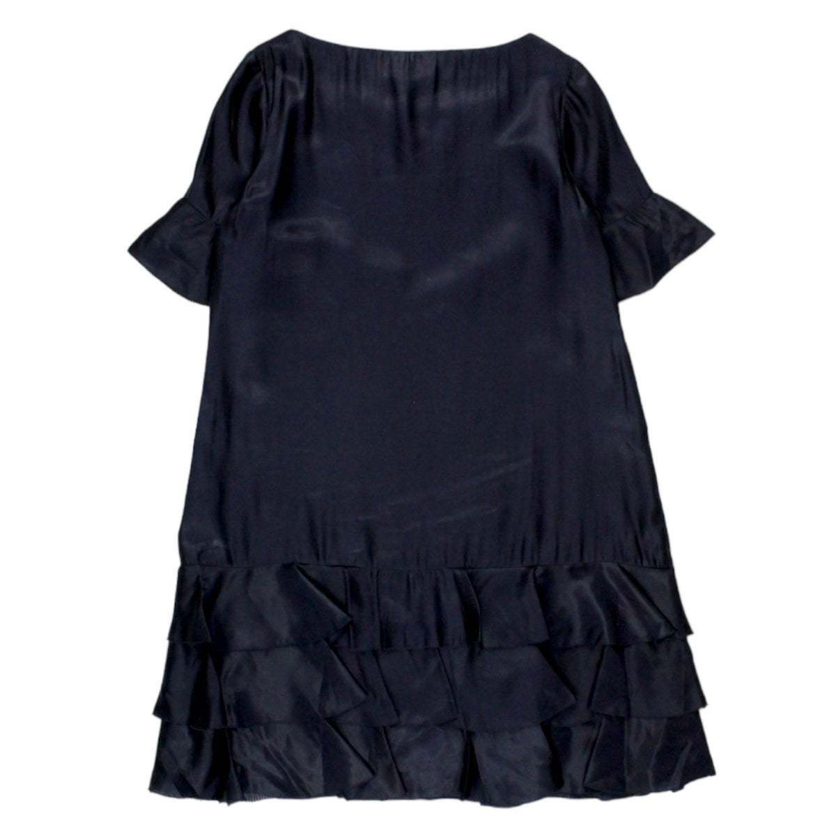 Orla Kiely Navy Tiered Ruffle Sleeve Dress