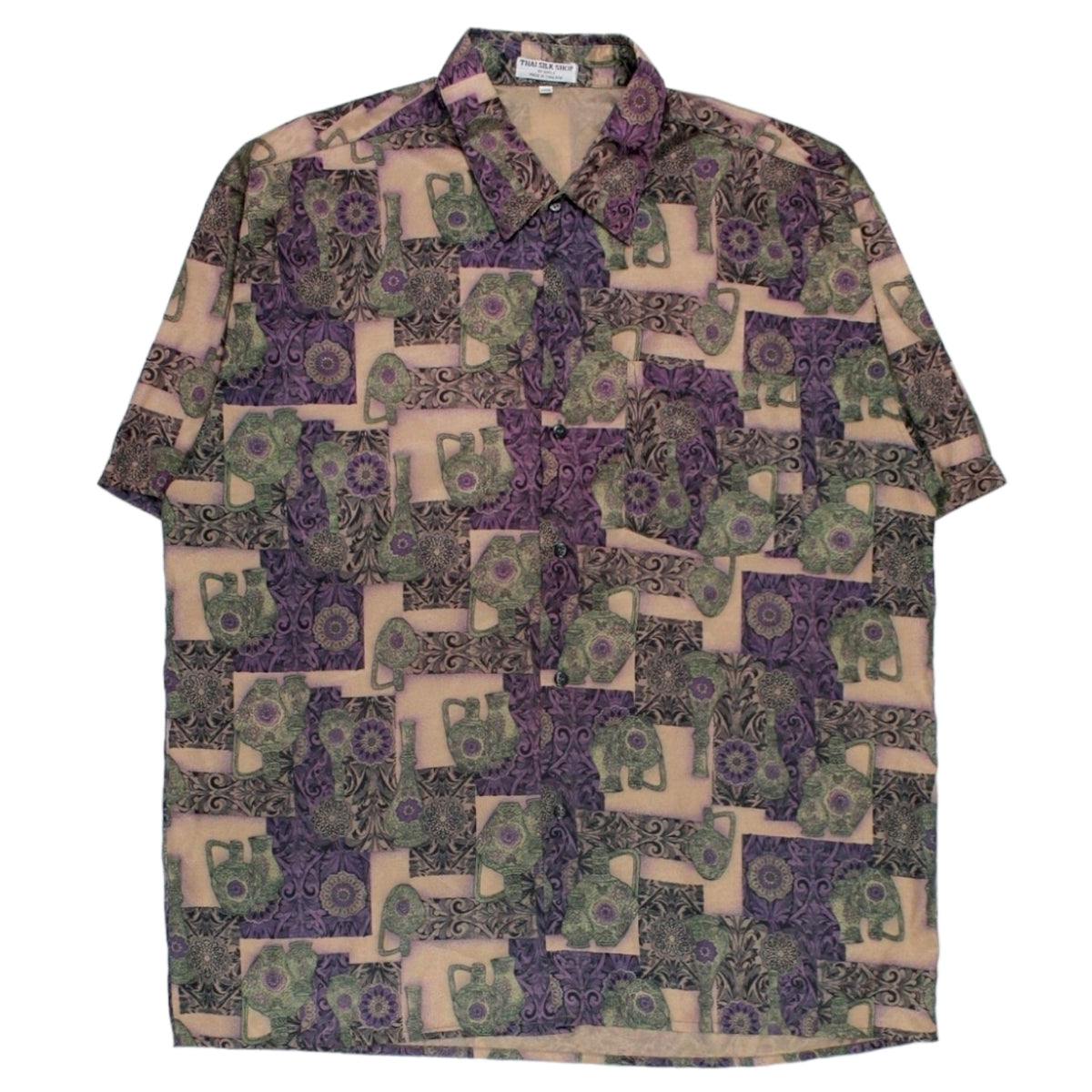 Thai Silk Shop Purple Vase Print Shirt