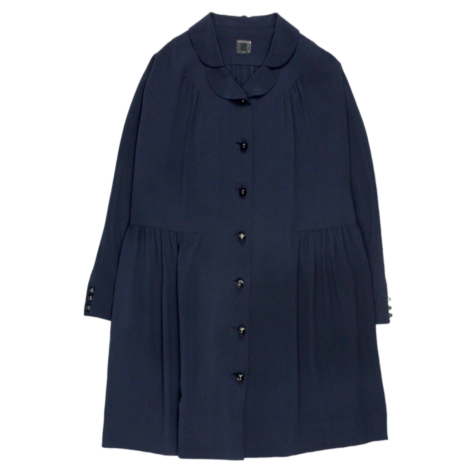 Orla Kiely Navy Silk Shirt Dress | Shop from Crisis Online