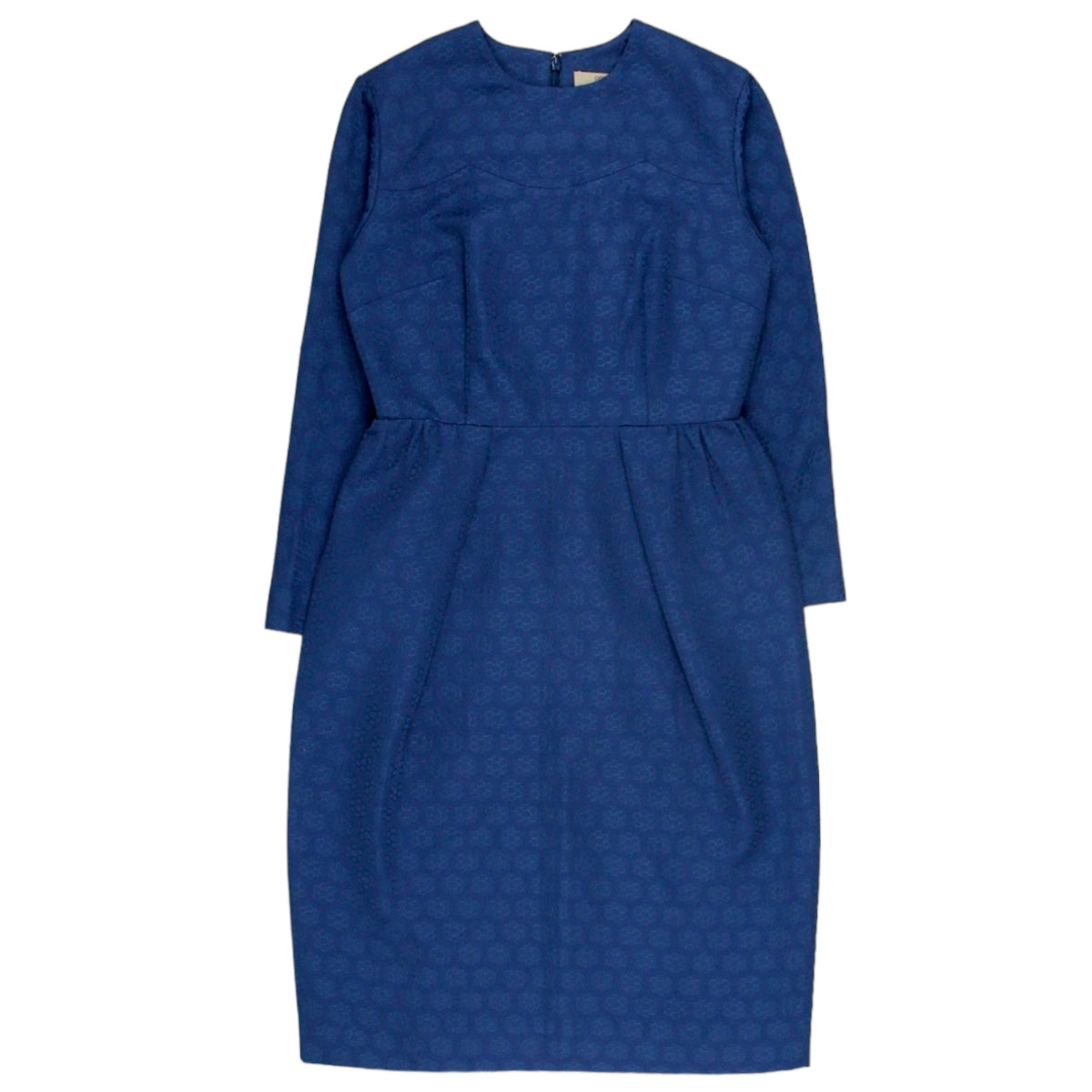 Orla Kiely Blue Textured Daisy Jacquard Dress