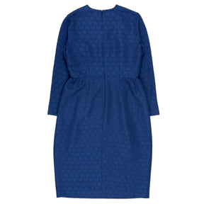 Orla Kiely Blue Textured Daisy Jacquard Dress