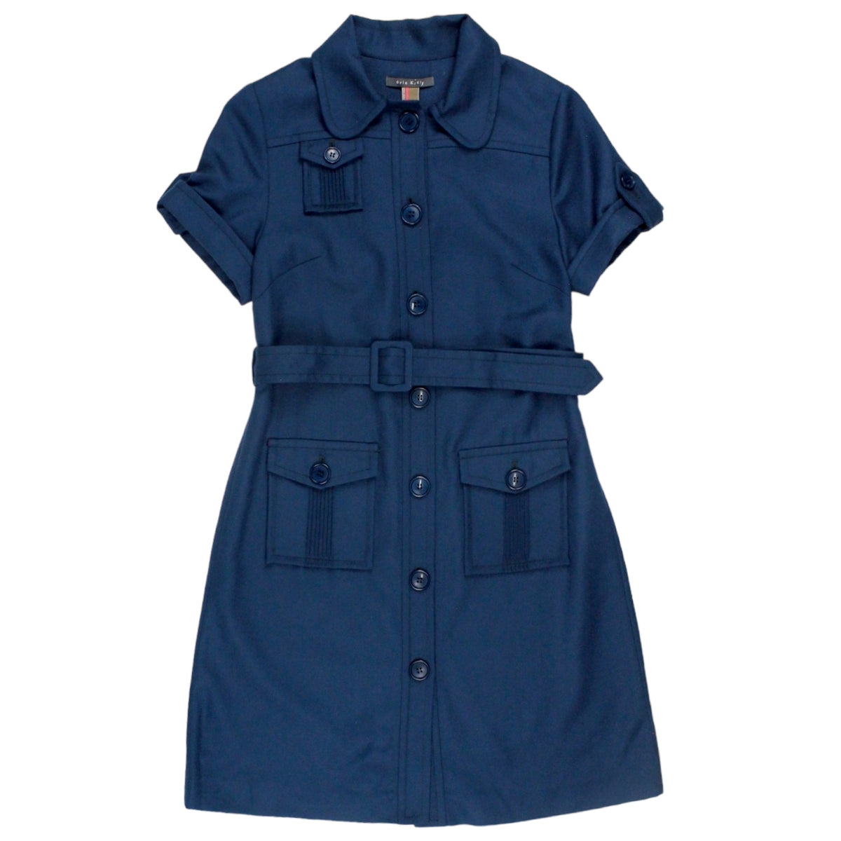 Orla Kiely Teal Wool Flannel Shirt Dress