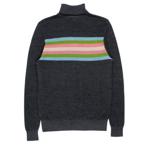 Orla Kiely Charcoal Striped Polo Neck Jumper