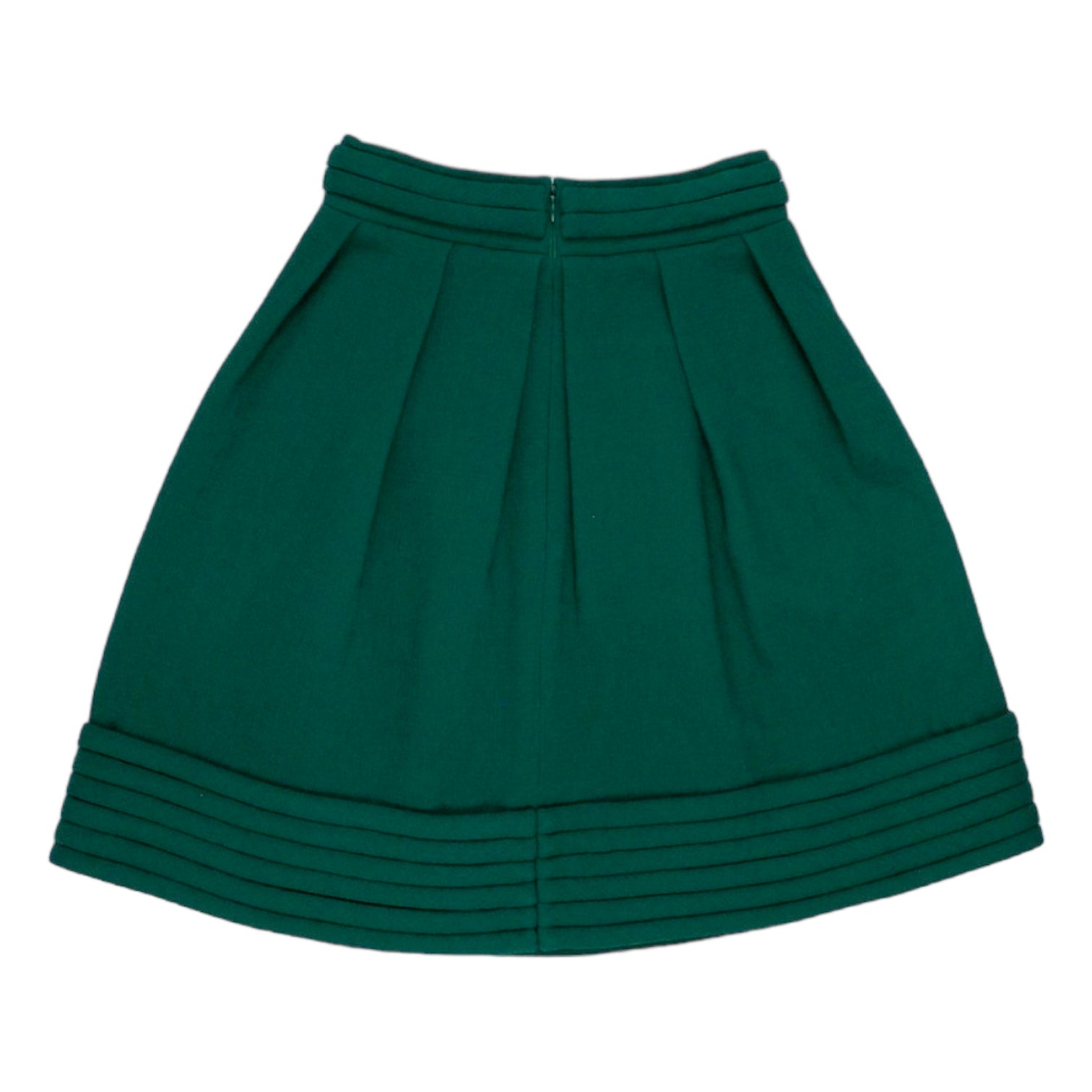 Orla Kiely Green Double Wool Crepe Skirt