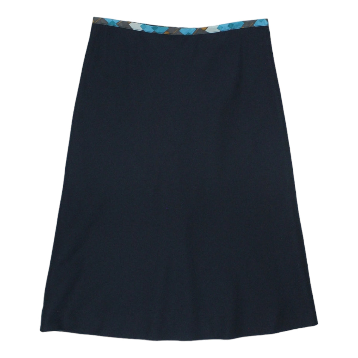 Orla Kiely Petrol Wool Midi Skirt